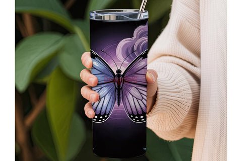 Purple Butterfly Nebula 20oz Tumbler Sublimation DesignSVG 