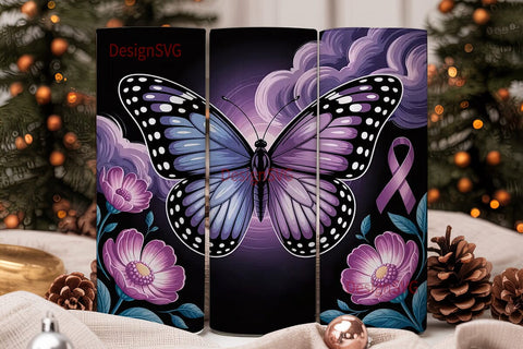 Purple Butterfly Nebula 20oz Tumbler Sublimation DesignSVG 