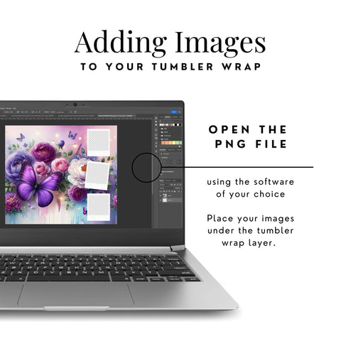 Purple Butterfly Picture Seamless Tumbler Wrap Sublimation BijouBay 