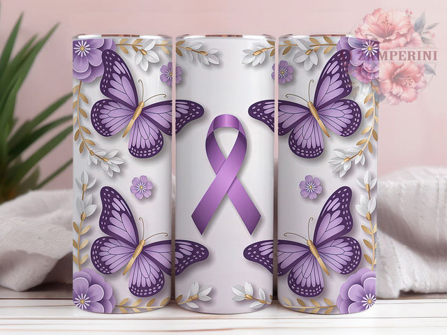 Purple Cancer Awareness Ribbon Tumbler Wrap, Purple Awareness Tumbler, Cancer Support Sublimation, Awareness Ribbon Cup, Hope Strength Drinkware, Cancer Awareness Mug, Purple Ribbon Digital Sublimation Li Zamperini 