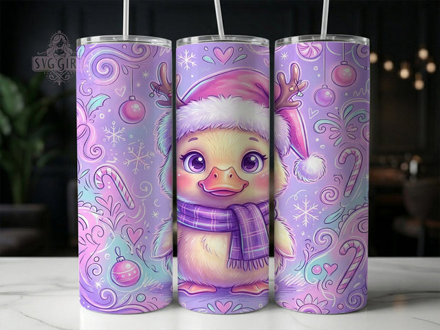 Purple Christmas Duckling 20oz Tumbler, Purple Xmas Duckling, Christmas Duckling, Purple Duckling, Duckling Tumbler, Purple Duck Tumbler, Duckling PNG, Christmas Duck PNG Sublimation SvggirlplusArt 