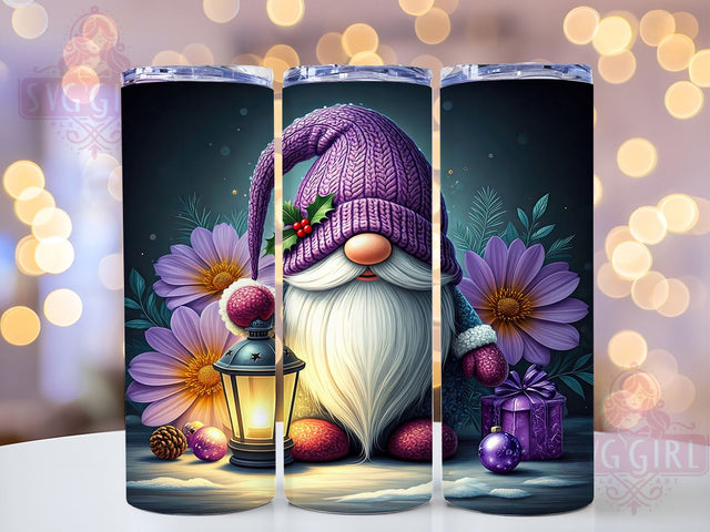 Purple Christmas Gnome Festive Winter Tumbler Wrap, Christmas Gnome Wrap, 20oz Holiday Drinkware, Gnome Sublimation, Festive Tumbler Design, Winter Gifts, Cute Christmas Tumbler Sublimation SvggirlplusArt 