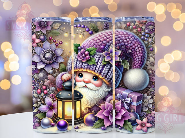 Purple Christmas Gnome Festive Winter Tumbler Wrap, Christmas Gnome Wrap, 20oz Holiday Drinkware, Gnome Sublimation, Festive Tumbler Design, Winter Gifts, Cute Christmas Tumbler Sublimation SvggirlplusArt 