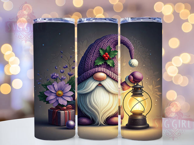 Purple Christmas Gnome Festive Winter Tumbler Wrap, Christmas Gnome Wrap, 20oz Holiday Drinkware, Gnome Sublimation, Festive Tumbler Design, Winter Gifts, Cute Christmas Tumbler Sublimation SvggirlplusArt 