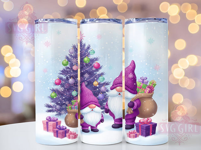 Purple Christmas Gnomes Tumbler, Christmas Wrap, Holiday Design, Festive Tumbler, Winter Pattern, 20oz Tumbler, Sublimation Print Sublimation SvggirlplusArt 
