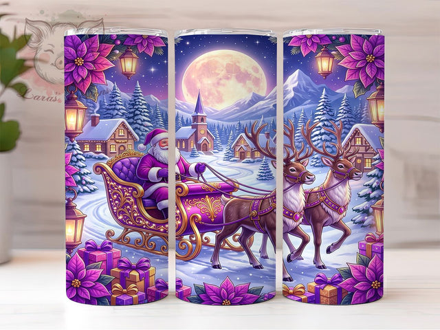 Purple Christmas Santa 20oz Tumbler, Purple Santa, Christmas Santa, Purple Christmas, Santa Tumbler, Purple Santa PNG, Christmas Santa PNG, 20oz Tumbler Wrap Sublimation Lara' s Designs 