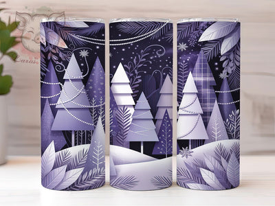 Purple Christmas Tree Holiday Tumbler, Festive Purple Sublimation Design, Holiday Tree Cup Art, 20oz Xmas Tumbler, Whimsical Purple Mug, Stylish Christmas Cup, Cozy Tree Wrap Sublimation Lara' s Designs 