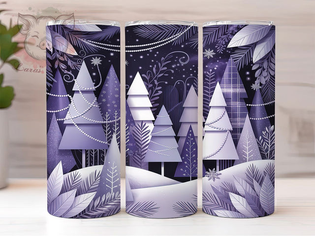 Purple Christmas Tree Holiday Tumbler, Festive Purple Sublimation Design, Holiday Tree Cup Art, 20oz Xmas Tumbler, Whimsical Purple Mug, Stylish Christmas Cup, Cozy Tree Wrap Sublimation Lara' s Designs 