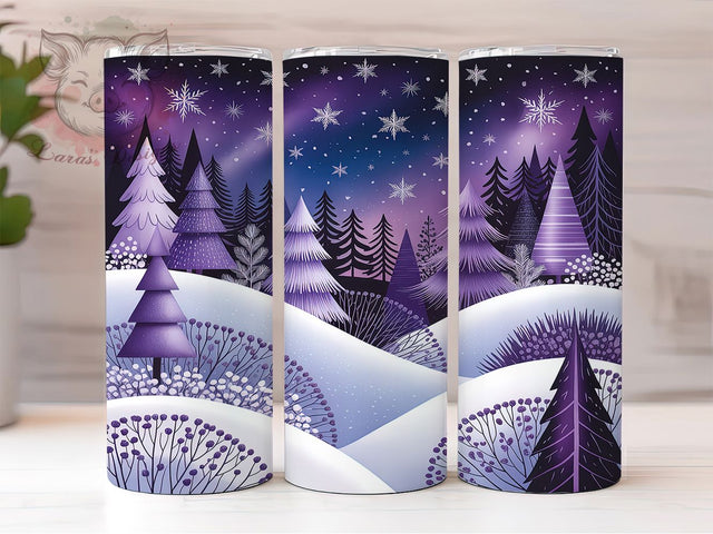 Purple Christmas Tree Holiday Tumbler, Festive Purple Sublimation Design, Holiday Tree Cup Art, 20oz Xmas Tumbler, Whimsical Purple Mug, Stylish Christmas Cup, Cozy Tree Wrap Sublimation Lara' s Designs 