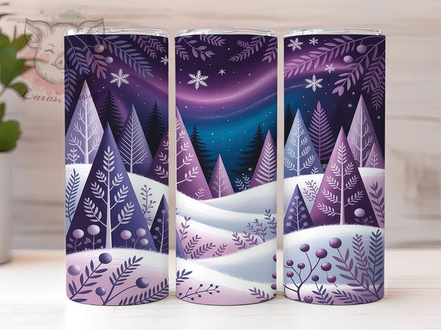Purple Christmas Tree Holiday Tumbler, Festive Purple Sublimation Design, Holiday Tree Cup Art, 20oz Xmas Tumbler, Whimsical Purple Mug, Stylish Christmas Cup, Cozy Tree Wrap Sublimation Lara' s Designs 