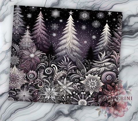 Purple Christmas Tree Tumbler, Holiday Sublimation Wrap, 20oz Drinkware Design, Festive Purple Art, Christmas Tree Tumbler Design, Winter Tumbler Wrap, Digital Download Sublimation Li Zamperini 