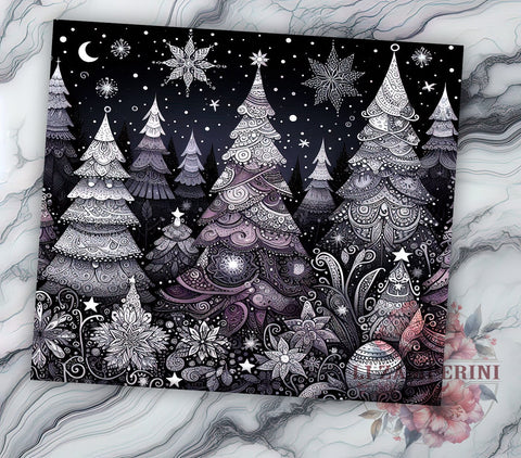 Purple Christmas Tree Tumbler, Holiday Sublimation Wrap, 20oz Drinkware Design, Festive Purple Art, Christmas Tree Tumbler Design, Winter Tumbler Wrap, Digital Download Sublimation Li Zamperini 