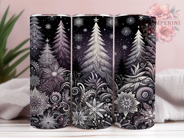 Purple Christmas Tree Tumbler, Holiday Sublimation Wrap, 20oz Drinkware Design, Festive Purple Art, Christmas Tree Tumbler Design, Winter Tumbler Wrap, Digital Download Sublimation Li Zamperini 