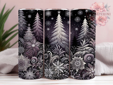 Purple Christmas Tree Tumbler, Holiday Sublimation Wrap, 20oz Drinkware Design, Festive Purple Art, Christmas Tree Tumbler Design, Winter Tumbler Wrap, Digital Download Sublimation Li Zamperini 