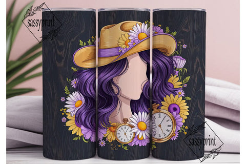 Purple Cowgirl Floral 20oz Tumbler Sublimation sassyprint 