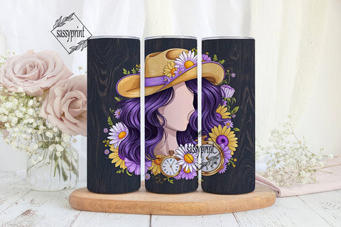Purple Cowgirl Floral 20oz Tumbler Sublimation sassyprint 