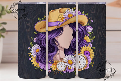 Purple Cowgirl Floral 20oz Tumbler Sublimation sassyprint 