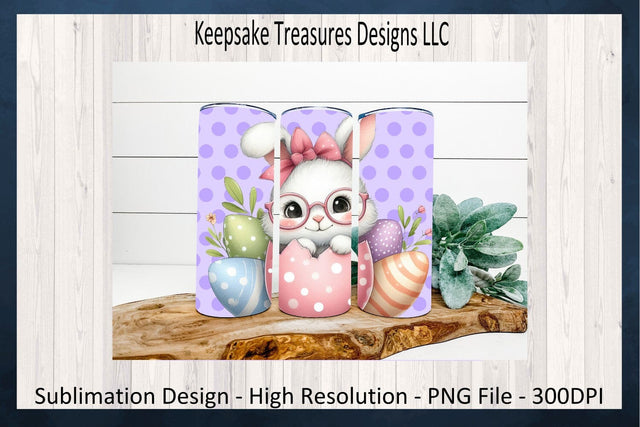 Purple Cracked Bunny Easter Egg 20oz Straight Tumbler Wrap, Bunny Car Coaster, Sublimation PNG, Spring Car Coaster Template, Digital Download, PNG Sublimation Keepsake Treasures Designs LLC. 