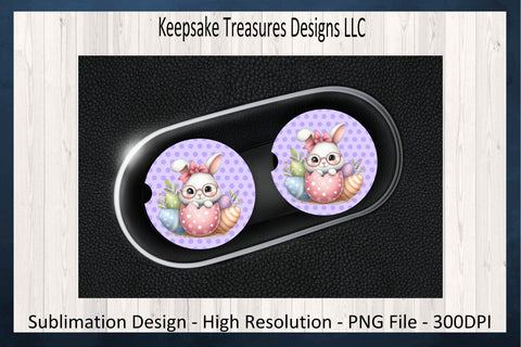 Purple Cracked Bunny Easter Egg 20oz Straight Tumbler Wrap, Bunny Car Coaster, Sublimation PNG, Spring Car Coaster Template, Digital Download, PNG Sublimation Keepsake Treasures Designs LLC. 