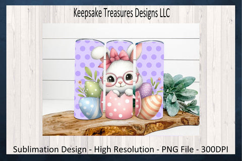 Purple Cracked Bunny Easter Egg 20oz Straight Tumbler Wrap, Bunny Car Coaster, Sublimation PNG, Spring Car Coaster Template, Digital Download, PNG Sublimation Keepsake Treasures Designs LLC. 