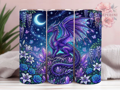 Purple Crystal Dragon 20oz Tumbler, Purple Crystal, Crystal Dragon, Dragon Tumbler, Purple Dragon PNG, Crystal Dragon PNG, Dragon Tumbler Wrap, 20oz Tumbler Wrap Sublimation Li Zamperini 