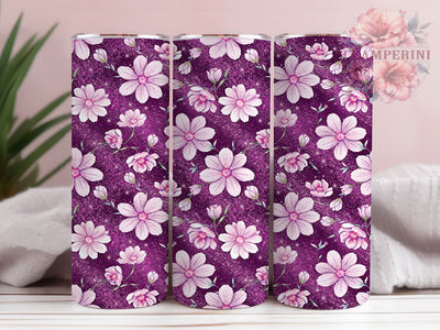 Purple Daisy Lavender Pattern 20oz Tumbler, Lavender Center, Seamless Pattern, Floral Design, Cheerful Layout, Skinny Tumbler, Sublimation PNG Sublimation Li Zamperini 