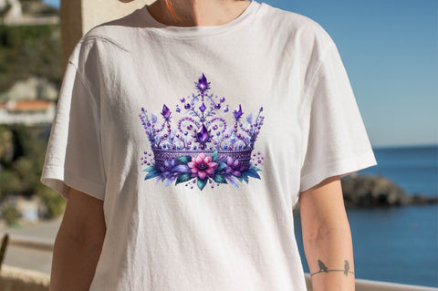 Purple Diamond Queen Tiara Sublimation Clipart Bundle Sublimation SVGArt 