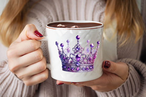 Purple Diamond Queen Tiara Sublimation Clipart Bundle Sublimation SVGArt 
