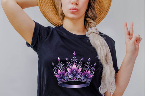 Purple Diamond Queen Tiara Sublimation Clipart Bundle Sublimation SVGArt 