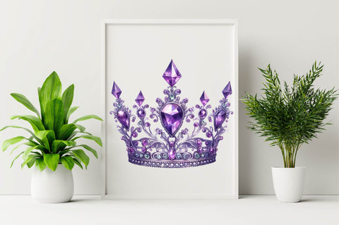 Purple Diamond Queen Tiara Sublimation Clipart Bundle Sublimation SVGArt 