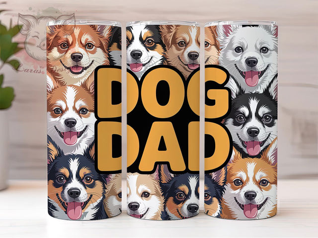 Purple Dog Dad Tumbler, Dog Gift, Purple Wrap, Birthday Design, Sublimation Art, 20oz Tumbler, Stylish Pattern Sublimation Lara' s Designs 