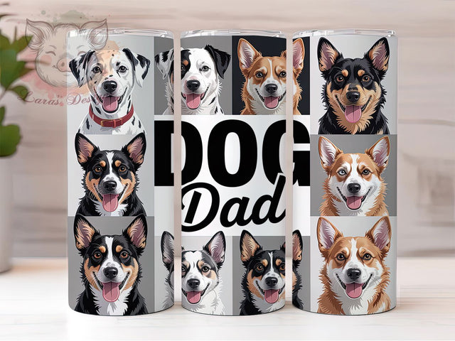 Purple Dog Dad Tumbler, Dog Gift, Purple Wrap, Birthday Design, Sublimation Art, 20oz Tumbler, Stylish Pattern Sublimation Lara' s Designs 