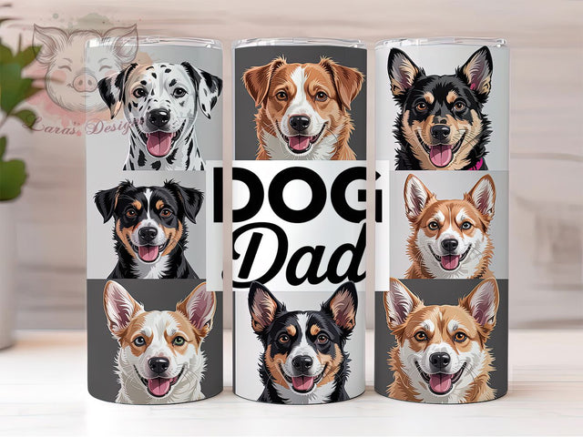 Purple Dog Dad Tumbler, Dog Gift, Purple Wrap, Birthday Design, Sublimation Art, 20oz Tumbler, Stylish Pattern Sublimation Lara' s Designs 