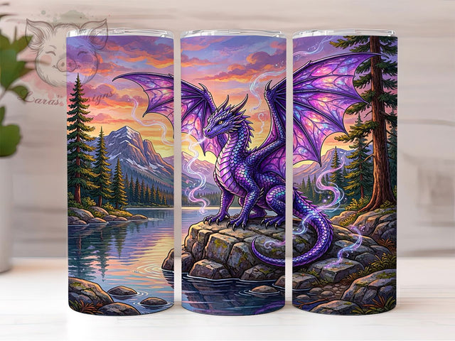 Purple Dragon Shimmer 20oz Tumbler Wrap, Shimmering Scales, Fantasy Wrap, Mystical Design, Enchanted Inspiration, 20oz Tumbler Wrap, Sublimation PNG Sublimation Lara' s Designs 