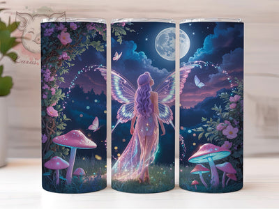 Purple Fairy Fantasy Moon 20oz Tumbler, Fantasy Moon, Enchanting Design, Magical Theme, Whimsical Style, 20oz Tumbler Wrap, Sublimation PNG Sublimation Lara' s Designs 