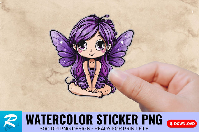 Purple Fairy Kawaii Sticker Clipart Sublimation Regulrcrative 