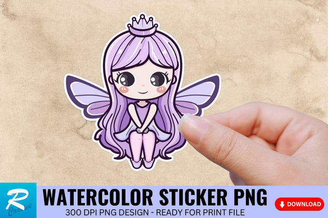 Purple Fairy Kawaii Sticker Clipart Sublimation Regulrcrative 