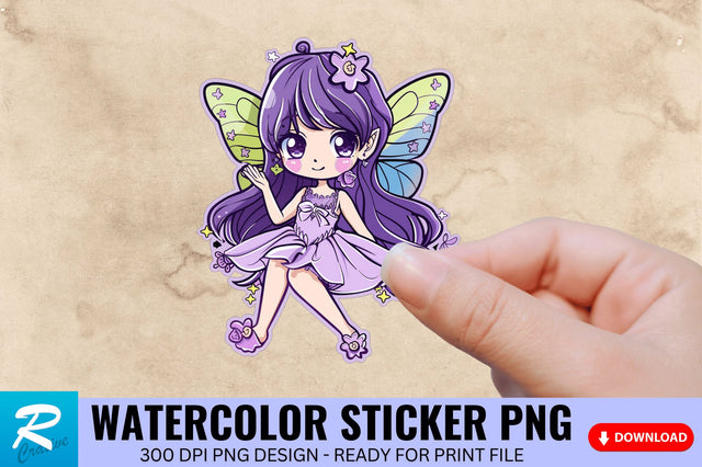 Purple Fairy Kawaii Sticker Clipart Sublimation Regulrcrative 