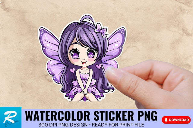 Purple Fairy Kawaii Sticker Clipart Sublimation Regulrcrative 