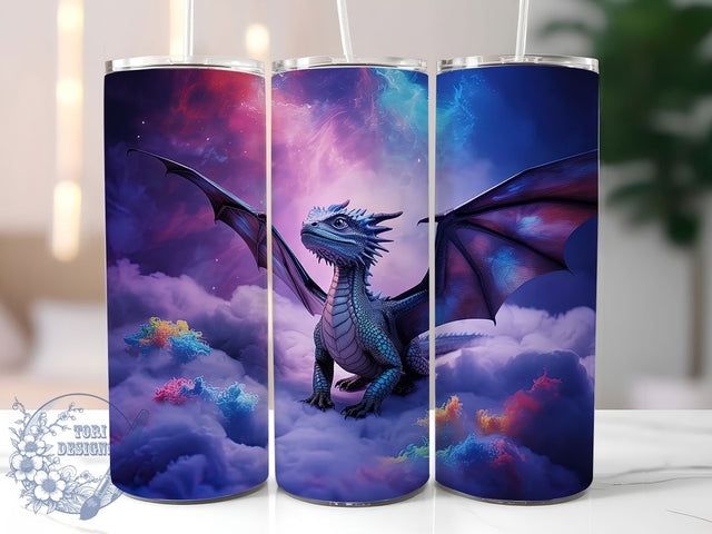 Purple Fantasy Dragon Tumbler, Fantasy Theme, Mystical Art, Bold Design, Whimsical Style, 20Oz Tumbler, Sublimation Wrap Sublimation ToriDesigns 