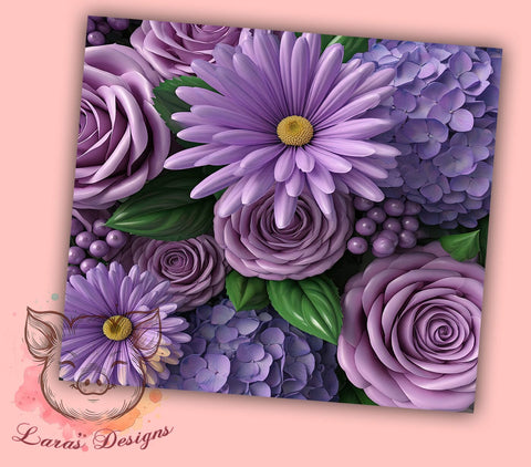 Purple Floral Spring Tumbler, Purple Floral Tumbler, Flower Pattern Design, 20oz Wrap, Floral Drinkware, Purple Aesthetic, Spring Gift, Sublimation Art Sublimation Lara' s Designs 