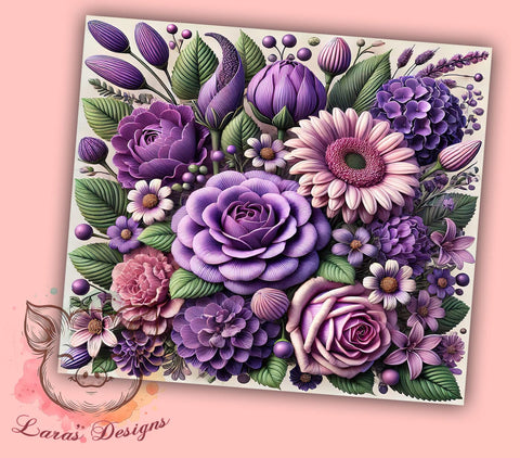 Purple Floral Spring Tumbler, Purple Floral Tumbler, Flower Pattern Design, 20oz Wrap, Floral Drinkware, Purple Aesthetic, Spring Gift, Sublimation Art Sublimation Lara' s Designs 