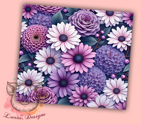 Purple Floral Spring Tumbler, Purple Floral Tumbler, Flower Pattern Design, 20oz Wrap, Floral Drinkware, Purple Aesthetic, Spring Gift, Sublimation Art Sublimation Lara' s Designs 
