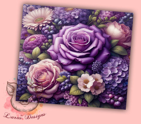 Purple Floral Spring Tumbler, Purple Floral Tumbler, Flower Pattern Design, 20oz Wrap, Floral Drinkware, Purple Aesthetic, Spring Gift, Sublimation Art Sublimation Lara' s Designs 