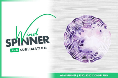 Purple floral wind spinner round sublimation design Sublimation Regulrcrative 