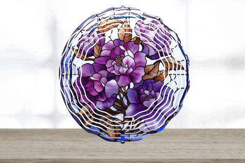 Purple Floral wind spinner Sublimation Regulrcrative 