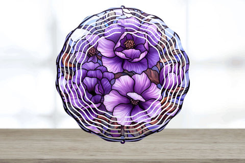 Purple Floral wind spinner Sublimation Regulrcrative 