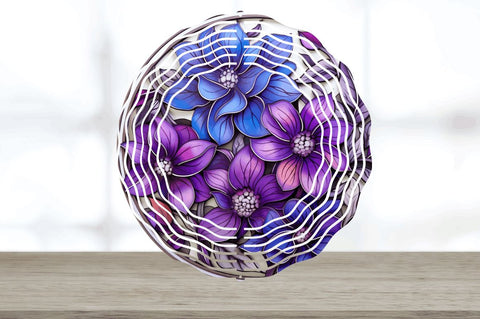 Purple Floral wind spinner Sublimation Regulrcrative 