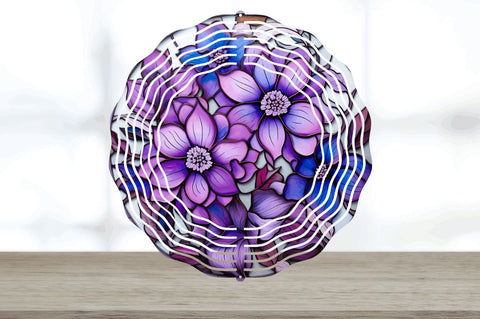 Purple Floral wind spinner Sublimation Regulrcrative 