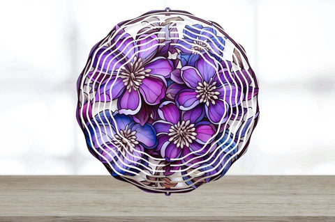 Purple Floral wind spinner Sublimation Regulrcrative 